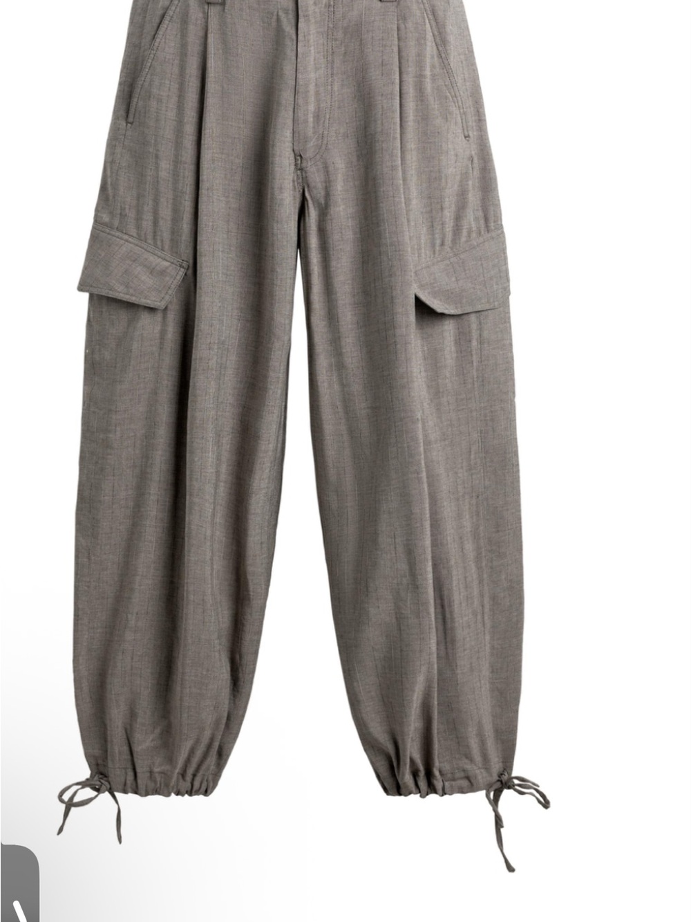 Zara Men's Cargo Drawstring Pants in Taupe